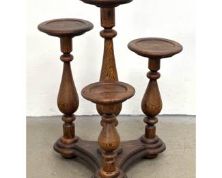 Lot 219 70s Vintage Multi Height Grainy Pine Wood Plant Stand, Tiki Witco Style
