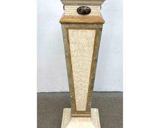 Lot 562 Vintage Maitland Smith Tessellated Stone Sculpture Pedestal Stand, Decorator Style 