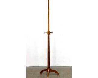 Lot 318 Antique 2 Tier Wood Hat and Coat Rack with Spool Finials and Tripod Base