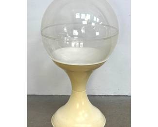 Lot 241 70s Mid Century Space Age Acrylic Globe Terrarium. Large Standing Floor Terrarium with Tulip Base an
