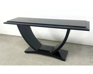 Lot 581 Art Deco Style Black Lacquer Console Sofa Table. 