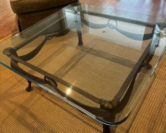 Glass Top Wrought Iron Coffee Table
