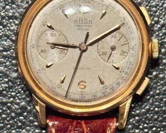 1950’s ASRA chronograph in 18k with gator strap