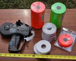 Monarch Paxar price gun and rolls of pricing labels