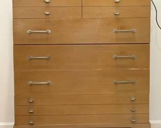 MCM Harmony House chest of drawers, matching dresser in auction also