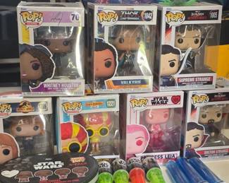 A collection of Funko Pop! bobbleheads
