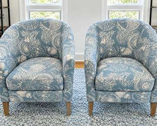 Pair of barrel back coastal side chairs