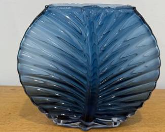 Blue glass vase