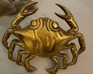 Brass crab with stand