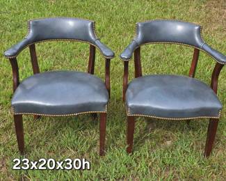 Pair of blue captain's chairs