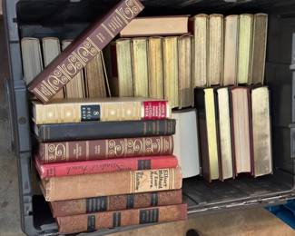 Boxes of vintage books