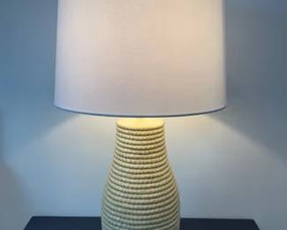 Pair of woven textured lamps