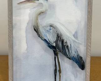 Framed heron print