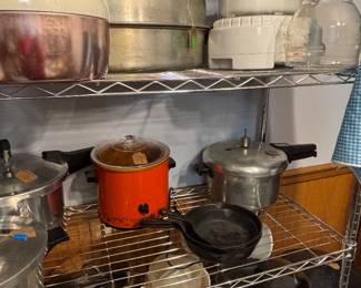 Vintage Crock pot, MCM canister sets