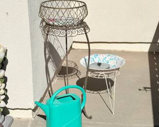Iron Plant Stands, Fountain, Watering Can