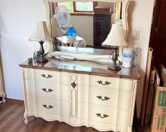 French Provincial Style Dresser & Mirror