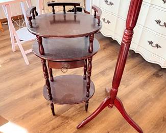 Three Tiered Table & Coat Rack