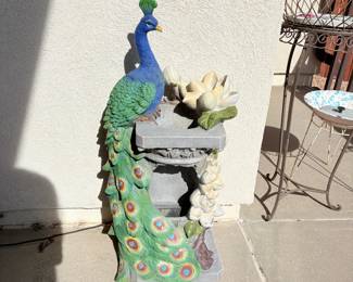 Resin Peacock Fountain