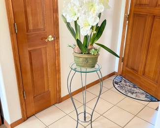 Plant Stand with Faux Plant