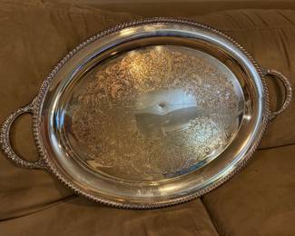 large serving tray silverplate