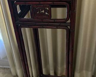 Oriental plant stand, marble inlaid top