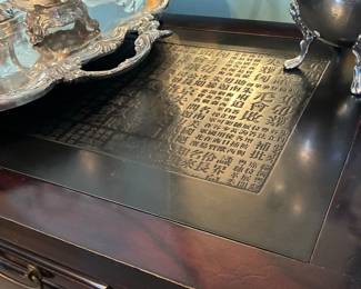 carved stone top to sideboard