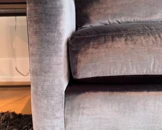 Mitchell Gold + Bob Williams Gigi Velvet Upholstered Slope Arm Sofa. Measures 95” W x 36” D. Photo 3 of 3.