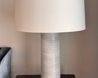 Ribbed Cylindrical Table Lamp Likely Mitchell Gold + Bob Williams - 2 Available. Measures 31" H. Photo 1 of 2.