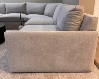 Arhaus 4-Piece Corner Sectional Sofa with Left-Facing Chaise. Measurements: Right Facing Two-Seat Section Measures 80” W x 44” D; Curved Section Measures 76” Diagonally From Back Corner to Back Corner x 44 D; Two Seat Section Measures 63” W x 44” D & Left Facing Chaise Measures 44” W x 68” D. Photo 2 of 4