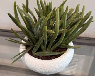 Faux Grass in Planter.