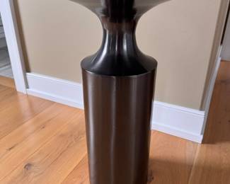 Crate & Barrel Valter Gunmetal Drink Table. Measures 24” H x 15” D. Photo 1 of 2.