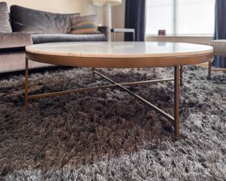 Mitchell Gold + Bob Williams Vienna Large Round Marble-Top Coffee Table. Measures 48” D x 16”. Photo 1 of 4.