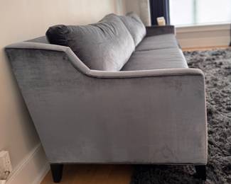 Mitchell Gold + Bob Williams Gigi Velvet Upholstered Slope Arm Sofa. Measures 95” W x 36” D. Photo 2 of 3.