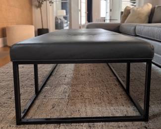 Mitchell Gold + Bob Williams Carmen Leather Upholstered Ottoman / Museum Bench. Measures 26” 64” x 16” H. Photo 2 of 3