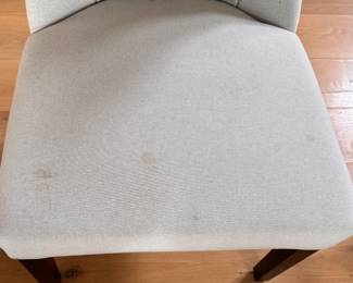 Set of 8 Arhaus Upholstered Tufted Back Dining Chairs. Some Have Stains. Each Measures 22” W x 26” D with 19” Seat Height. Photo 8 of 8.