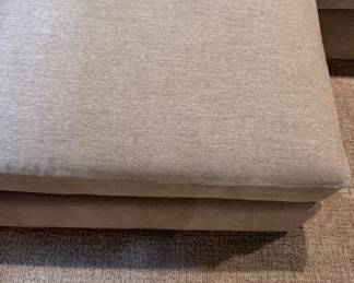 Arhaus 4-Piece Corner Sectional Sofa with Left-Facing Chaise. Measurements: Right Facing Two-Seat Section Measures 80” W x 44” D; Curved Section Measures 76” Diagonally From Back Corner to Back Corner x 44 D; Two Seat Section Measures 63” W x 44” D & Left Facing Chaise Measures 44” W x 68” D. Photo 4 of 4
