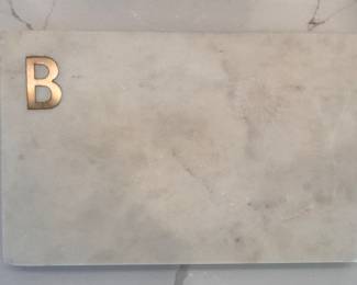 "B" Monogrammed Marble Cutting Board.