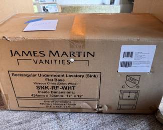 James Martin Rectangular Undermount Flat Base Sink. Inside Dimensions 17" x 12". Photo 1 of 2. 
