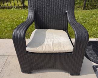 Black Woven All Weather Rattan Club Chair - 3 Available.
