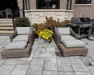 RH Provence Collection Chair & Ottoman Set - 2 Available.