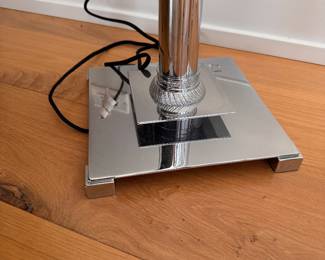 Grecian Column Chrome Floor Lamp. Measures 68" H. Photo 3 of 3.