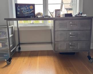 Pottery Barn Locker Desk. Measures 55” x 20” D.