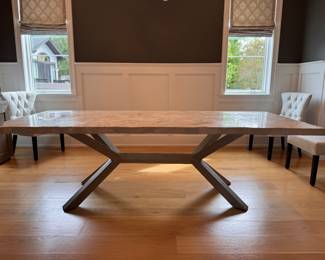 Arhaus Petra Rectangle Dining Table. Measures 96” x 40” x 30” H with 28” Clearance. Photo 4 of 8.