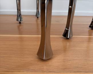 Pottery Barn Tanner Chrome & Glass Nesting Tables. The Large Measures 16” x 14” x 24.5” H; The Small Measures 13” x 13” x 23” H. Photo 4 of 4.