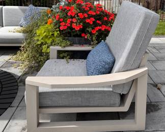 Polywood Sofa, Daybed and 2 Lounge Chairs Pictured with two Stone Side Tables. Photo 2 of 2.