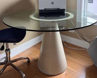 Mitchell Gold + Bob Williams Addie Dining Table. Measures 48” D x 30”.