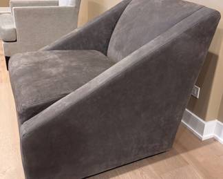 RH Renzo Chair in Graphite Vintage Velvet - 2 Available. Measures 31" W x 35" D x 31" H. Photo 2 of 3.