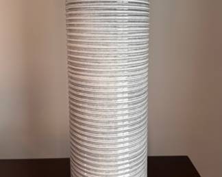 Ribbed Cylindrical Table Lamp Likely Mitchell Gold + Bob Williams - 2 Available. Measures 31" H. Photo 2 of 2.