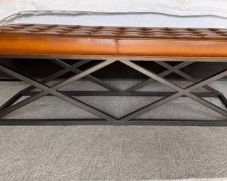 Pottery Barn Kirkham Tufted Upholstered Bench. Measures 55” W x 18” D x 19” H. Photo 1 of 4.