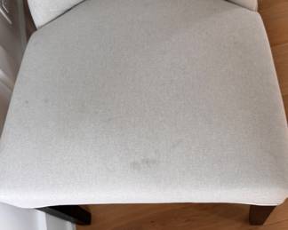 Set of 8 Arhaus Upholstered Tufted Back Dining Chairs. Some Have Stains. Each Measures 22” W x 26” D with 19” Seat Height. Photo 5 of 8.